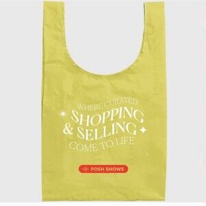 Vibrant Yellow Shopping Tote Bag POSHMARK swag Rare From Poshmark Y2k Baggu